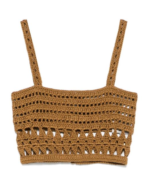 Elie Saab Brown Cotton Top