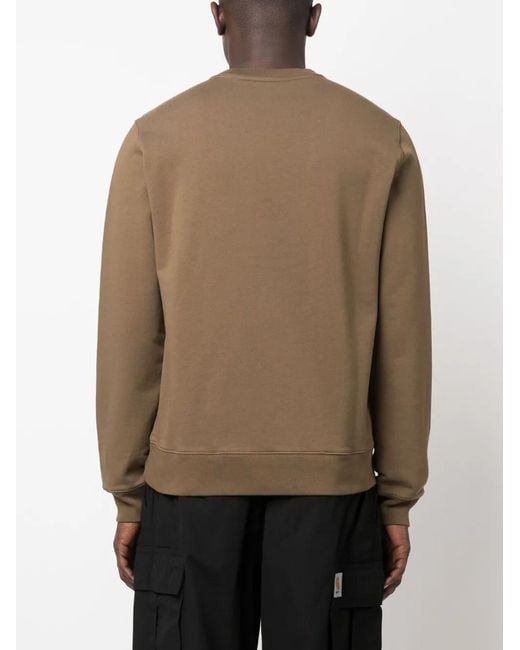 Maison Kitsuné Brown Logo-Print Cotton Sweatshirt for men