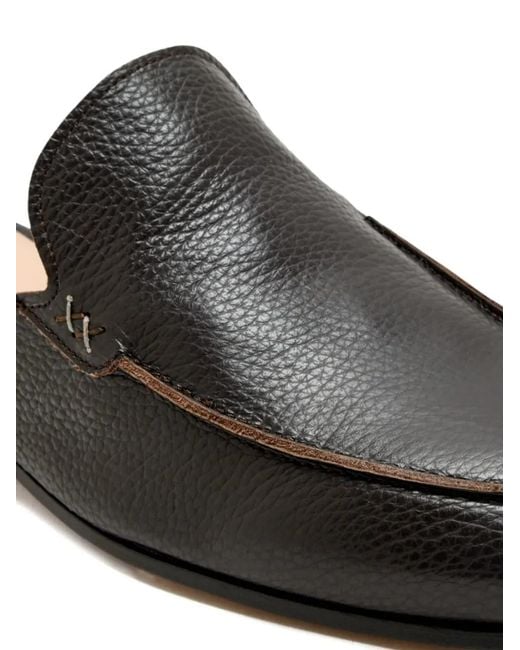 Forsa Black Topstitched Mules for men