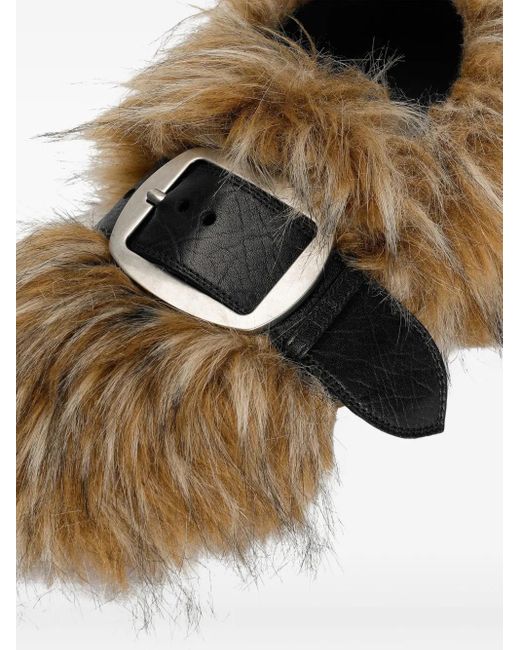 Dolce & Gabbana Brown Fur Buckled Loafers