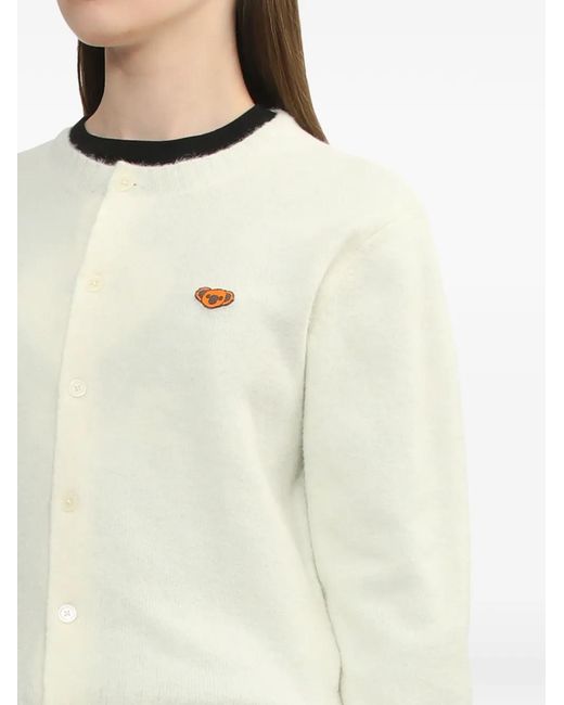 A Bathing Ape White Embroidered Cardigan