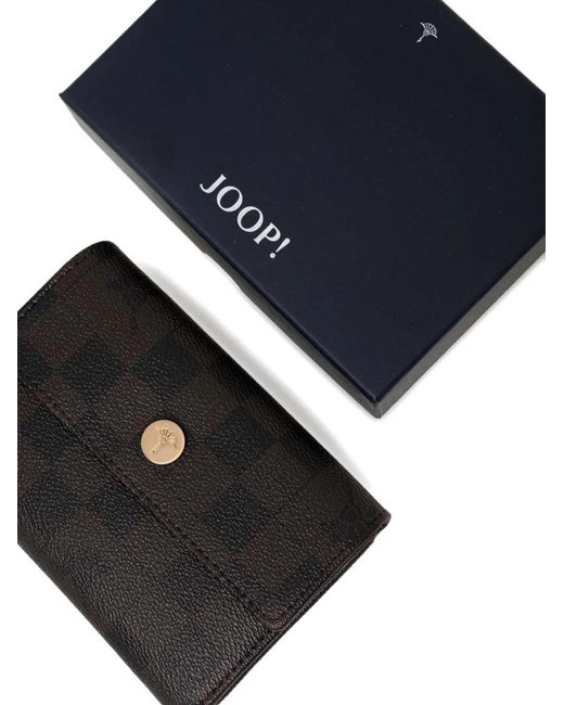 Joop! Black Cosma Check-Pattern Wallet