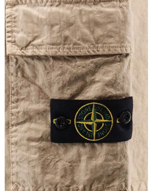 Stone Island Natural L100001 Organic-Look Nylon Panama-Tc Bermuda Shorts for men