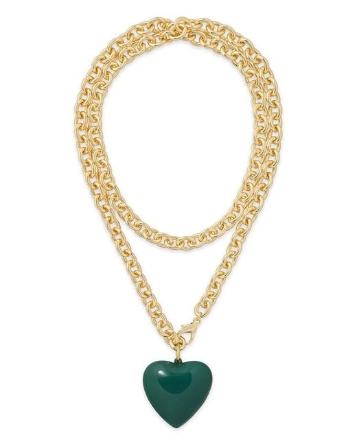 Roxanne Assoulin Metallic The Big Puffy Heart-Charm Necklace