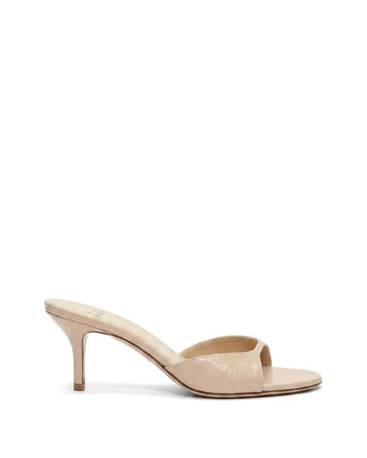Francesco Russo Natural Snakeskin-Effect Glossy Sandals