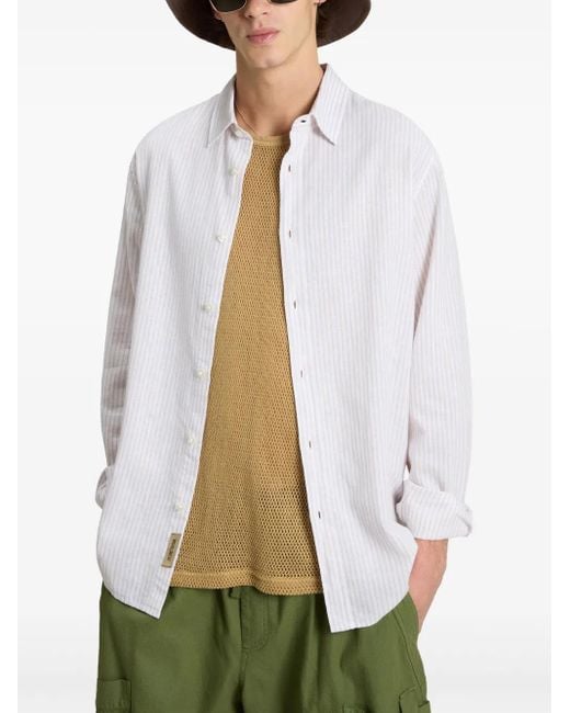 Woolrich Gestreept Overhemd in het White voor heren