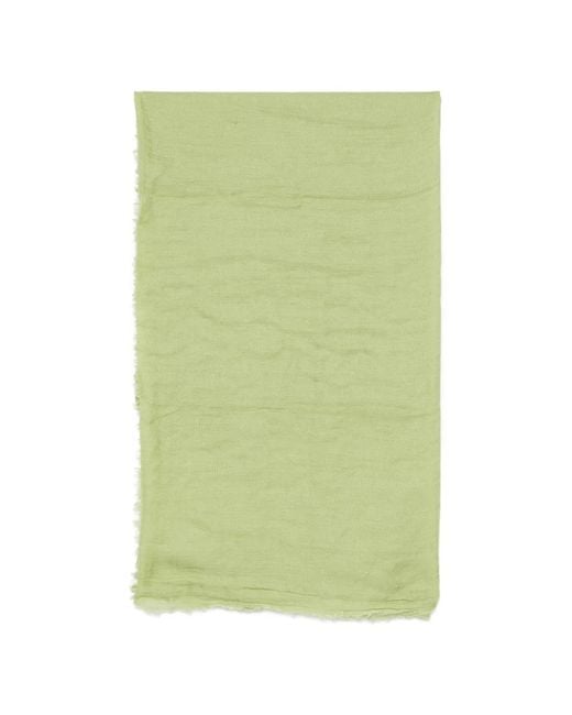 Botto Giuseppe Green Frayed-Edge Scarf
