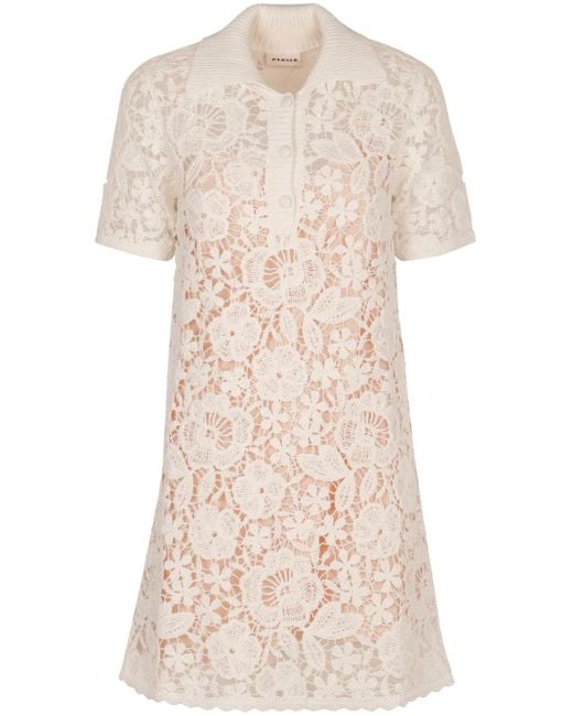 P.A.R.O.S.H. Natural Copper Cotton Mini Dress