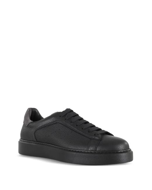 Doucal's Black Leather Sneakers for men