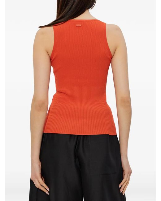 Max Mara Red Débardeur Côtelé