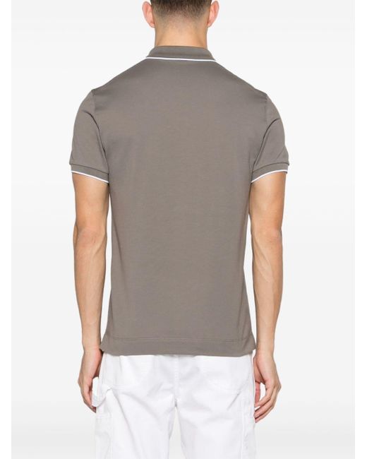 Zegna Pikee-Poloshirt mit gestreiften Rändern in Gray für Herren