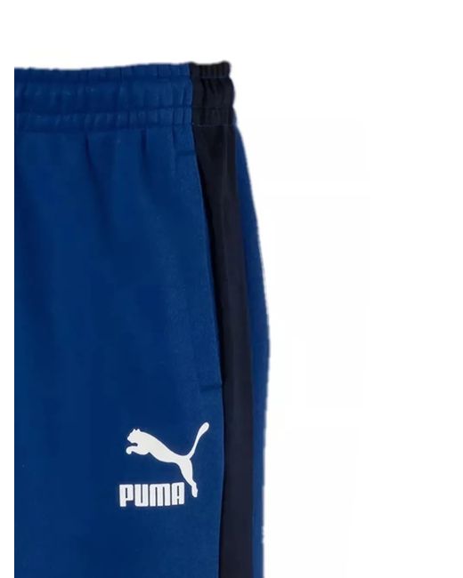 PUMA Blue Side-Stripe Sweatpants for men