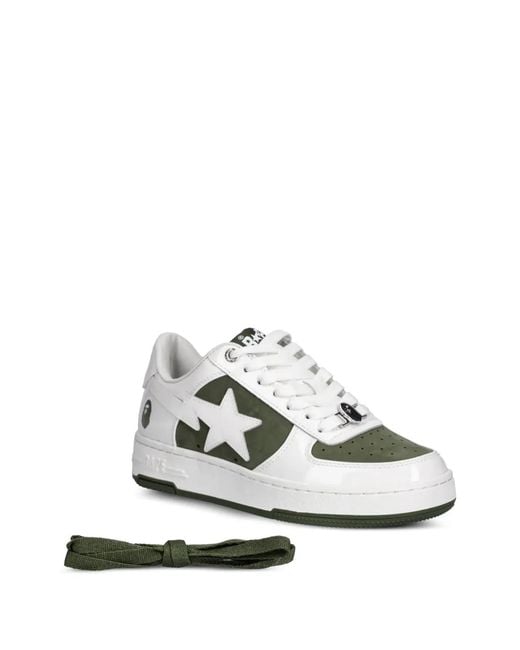 A Bathing Ape White Bape Sta #6 L Panelled Sneakers
