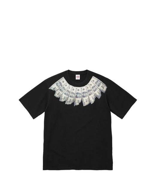 Supreme Black X Mm6 Maison Margiela Money-Graphic T-Shirt for men