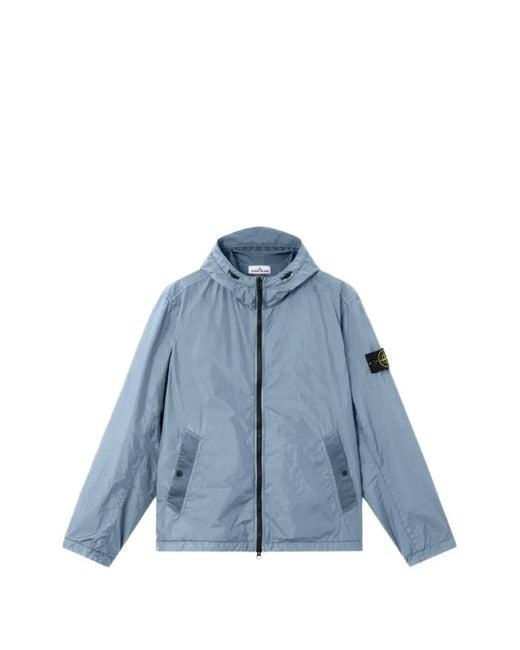 Stone Island Blue 4100001 Crinkle Reps Ny Jacket for men