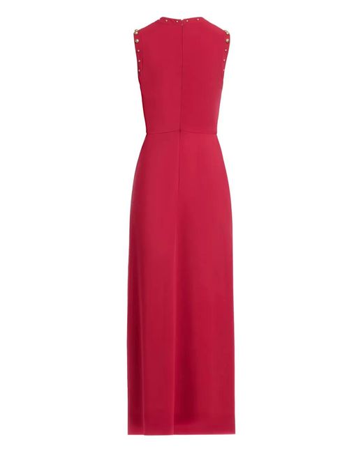 Elie Saab Red Stud-Embellished Midi Dress