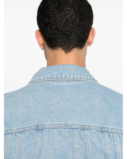 Mugler Blue Panelled Denim Jacket for men
