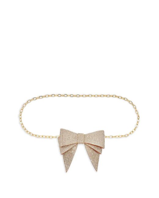 Judith Leiber Natural Bow-Embellished Belt