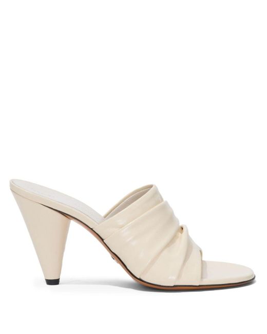 Proenza Schouler White Gathered Cone 85mm Leather Sandals