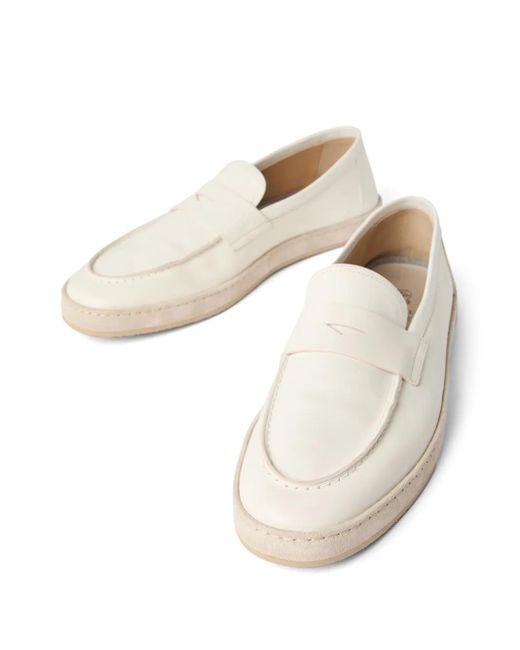 メンズ Brunello Cucinelli レザーローファー Natural