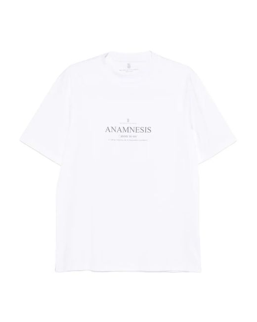 Brunello Cucinelli T-Shirt mit Logo-Print in White für Herren