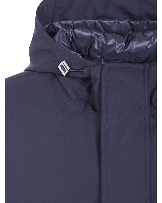 Herno Blue Hooded Zip-Up Jacket for men