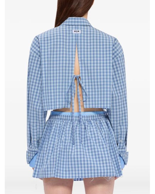 Camicia Con Nodo di MSGM in Blue