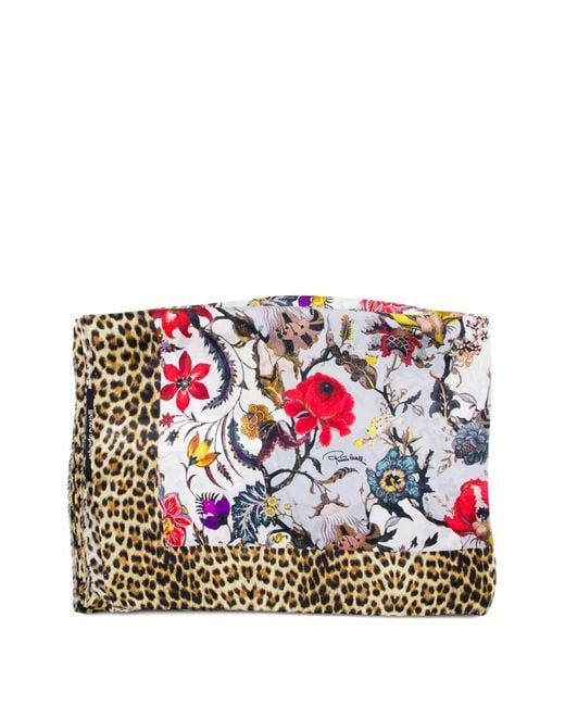 Roberto Cavalli Red Floral-Print Scarf