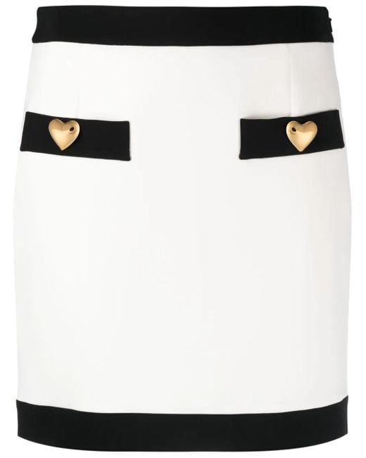 Moschino Black Button-Detailed Fitted Skirt