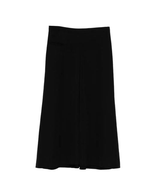 Y's Yohji Yamamoto Black Wool Gabardine Skirt