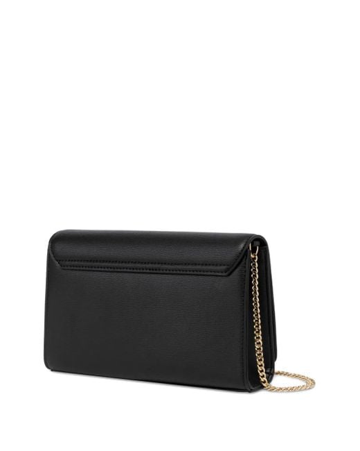 Love Moschino Black Heart-Plaque Chain Shoulder Bag