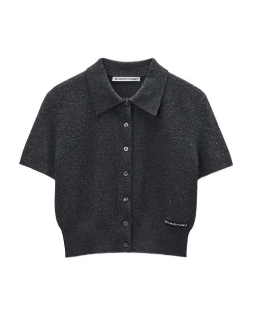 Cardigan Con Applicazione di Alexander Wang in Black