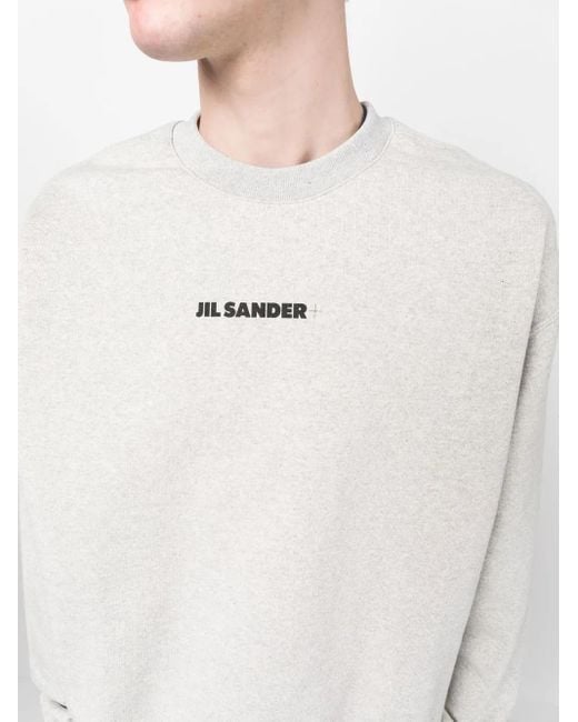 Jil Sander White Logo-Print Cotton Sweatshirt for men