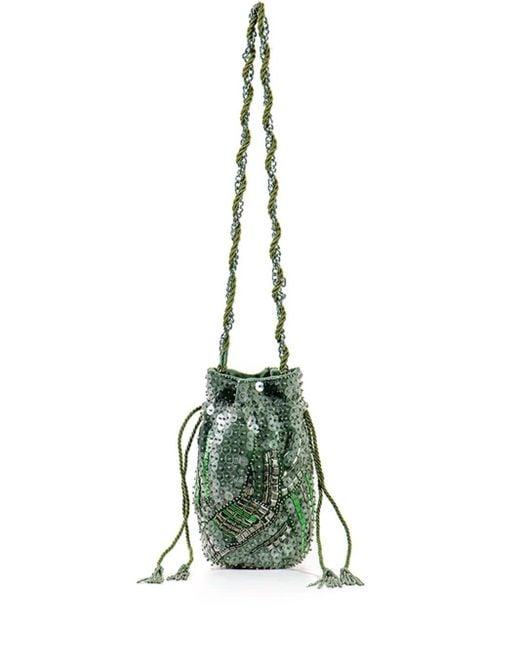 Nannacay Green Ge Sequin-Embellished Crossbody Bag