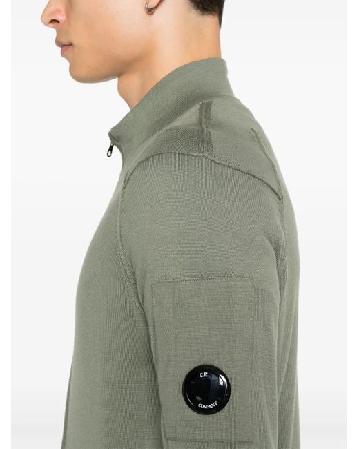 C P Company Green Sea Island Cardigan for men