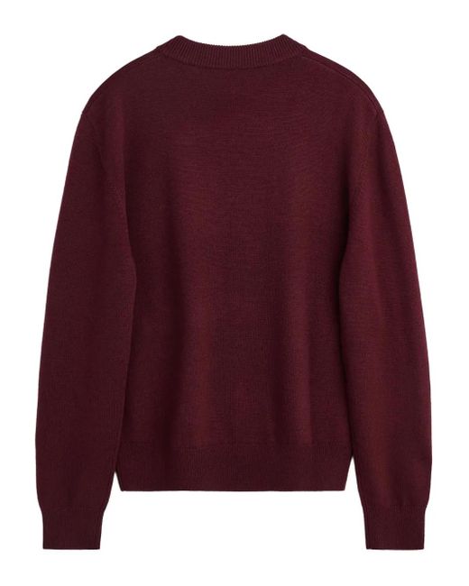sunflower Red Crew-Neck Wool Sweater