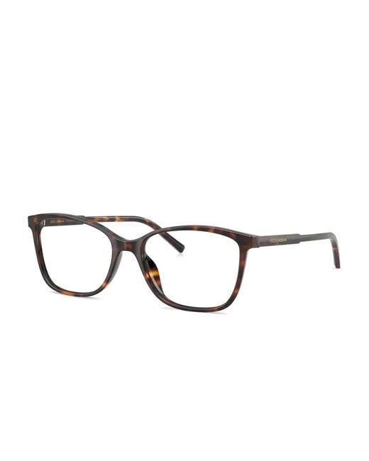 Dolce & Gabbana Brown Dg3424 Rectangle-Frame Glasses