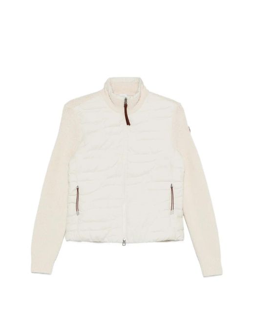 Moncler White High-Neck Zip-Up Puffer Jacket