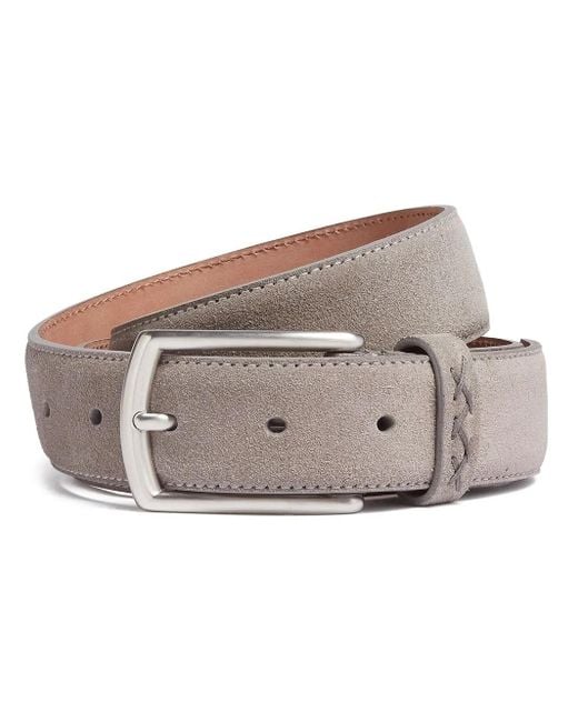 Zegna Gray Mélange-Effect Suede Belt for men