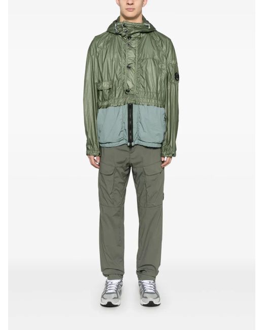 C P Company Green Lens-Detail Cargo Trousers for men