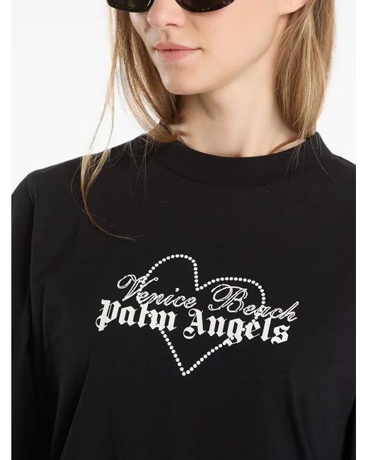 Palm Angels Black Venice Love Boxy T-Shirt