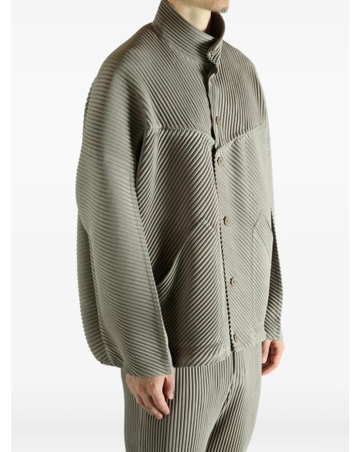 Homme Plissé Issey Miyake Green Pleated Jacket for men