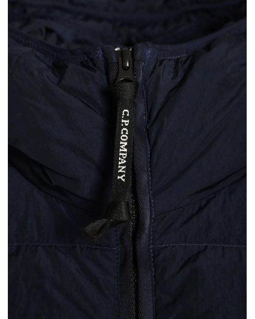 C P Company Blue Chrome-R Goggle Hooded Jacket for men