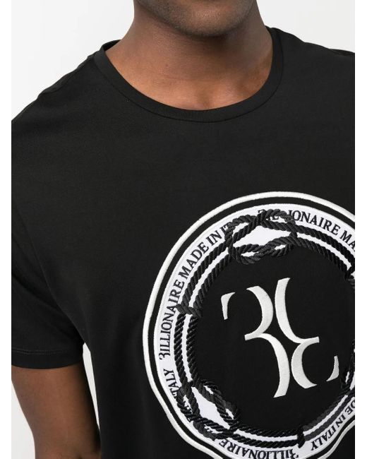 Billionaire Black Logo-Print T-Shirt for men