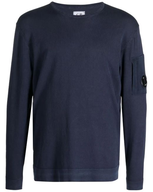 C P Company Blue Crew Neck Cotton Sweatshirt for men