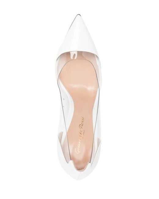 Gianvito Rossi White Plexi 105Mm Patent Leather Pumps