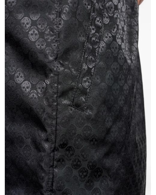McQueen Black Skull-Patterned Shorts for men