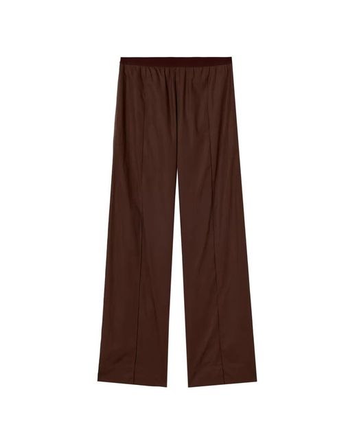 Plan C Brown Wide-Leg Trousers