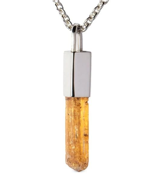 Parts Of 4 Metallic Sterling Silver Gemstone Talisman Chain Necklace