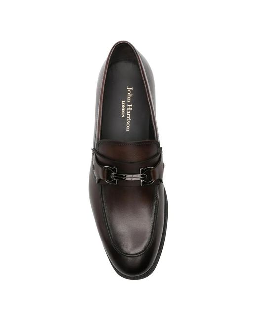 JOHN HARRISON White Leather Loafers for men
